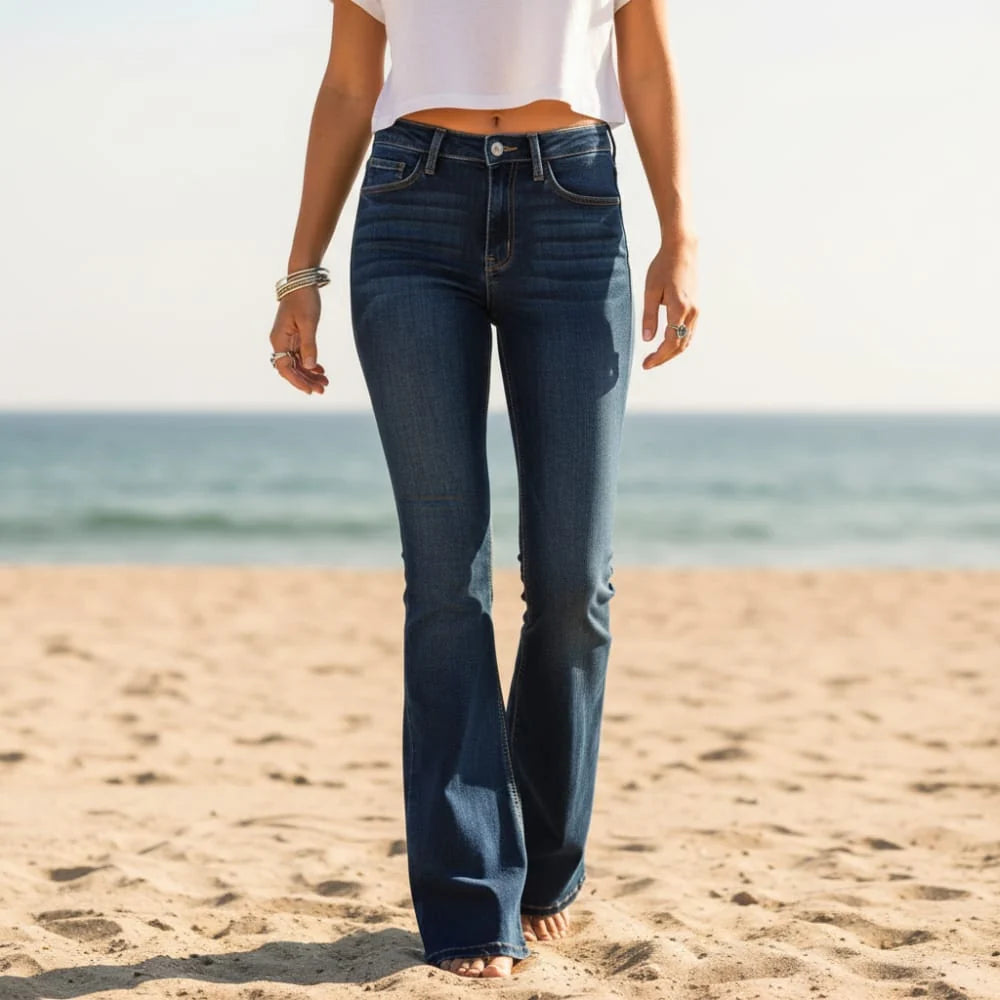 Denim Flare Leg Boyfriend Jeans