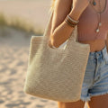 Boho Woven Beach Tote Bag