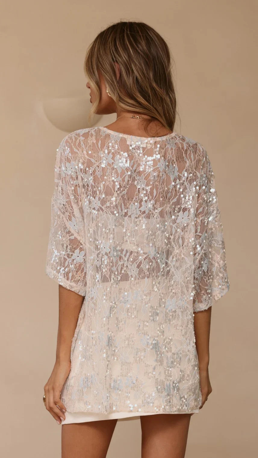 Kaia Sequin Top Blue