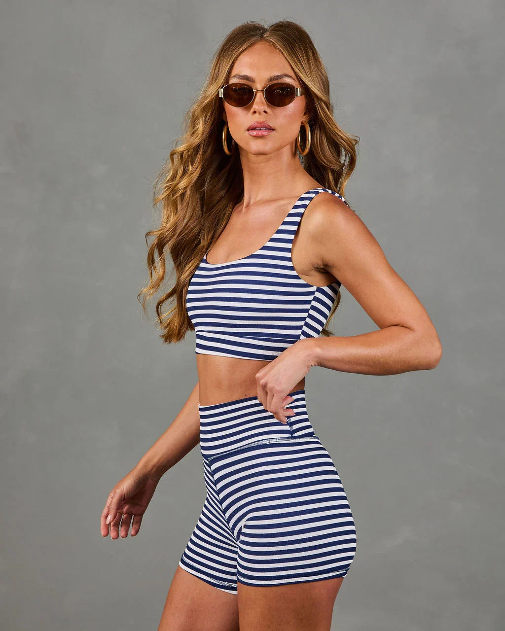 Chic Dash Striped Sports Bra