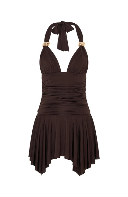 Use Somebody Mini Dress Chocolate