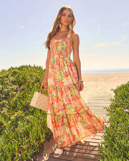 Island Light Embellished Straw Basket Tote
