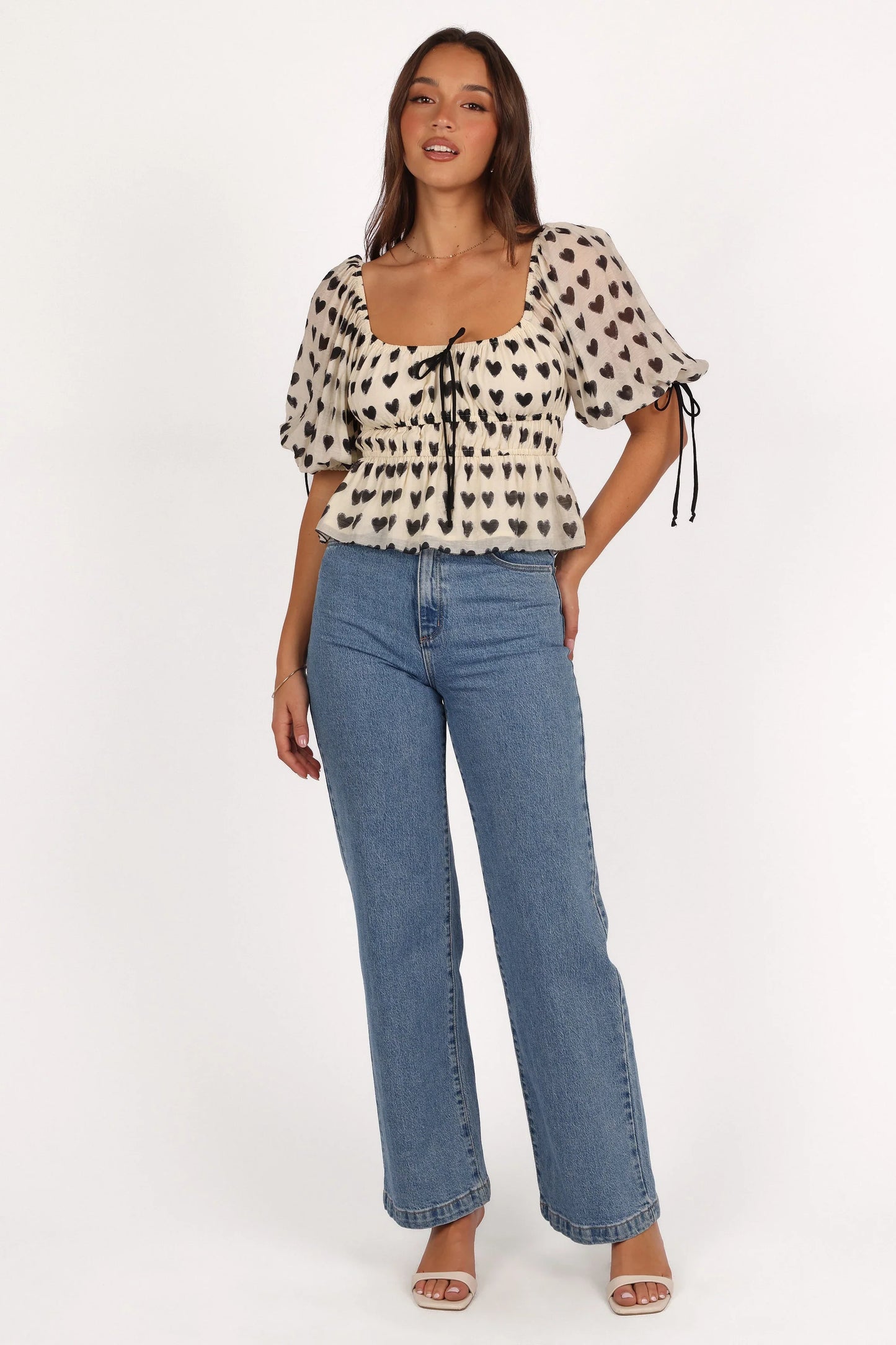 Lanie Top Cream Black