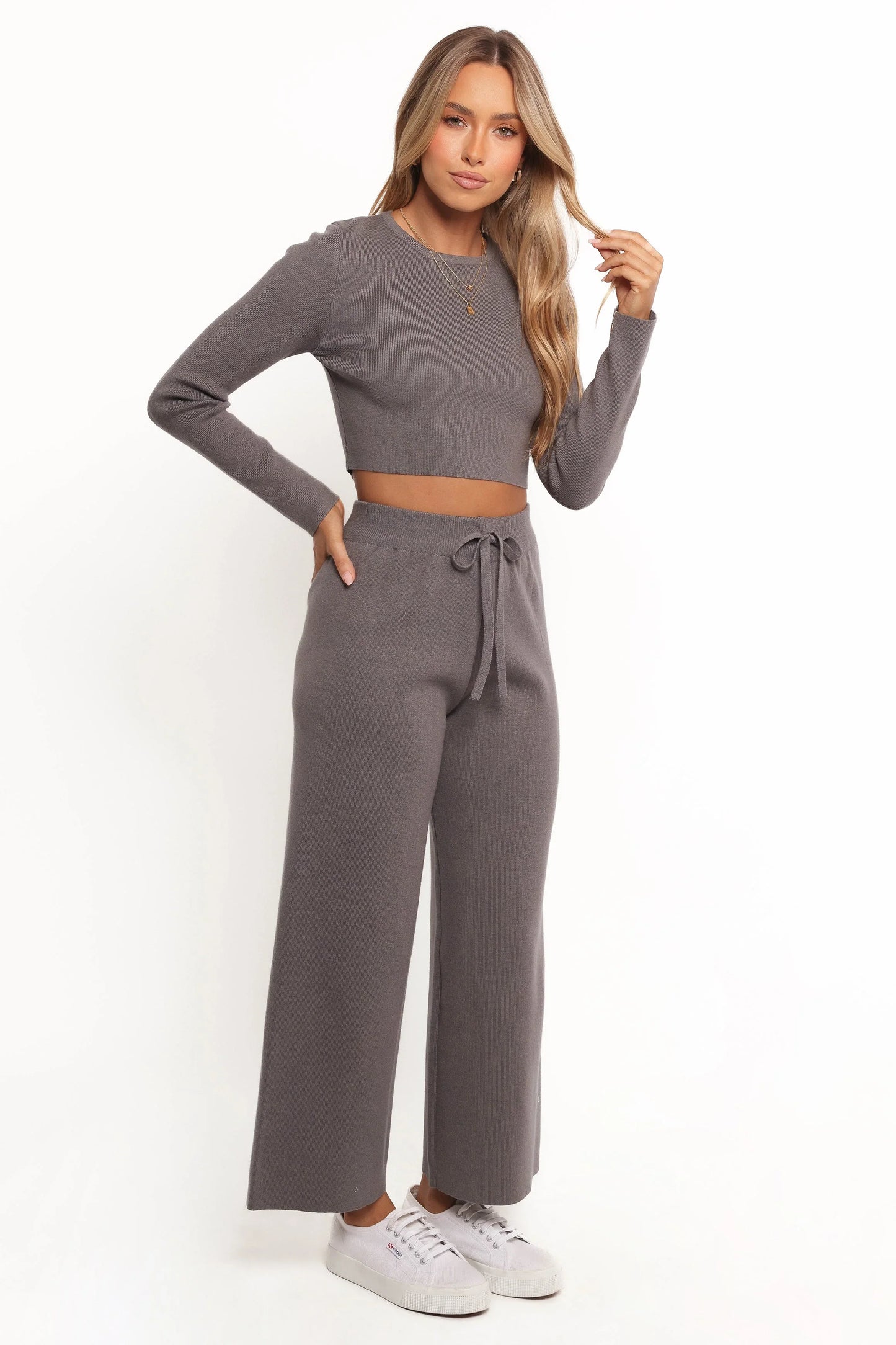 Ayers Long Sleeve Set Charcoal Grey