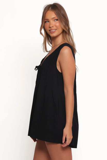 Kallie Tie Front Romper Black