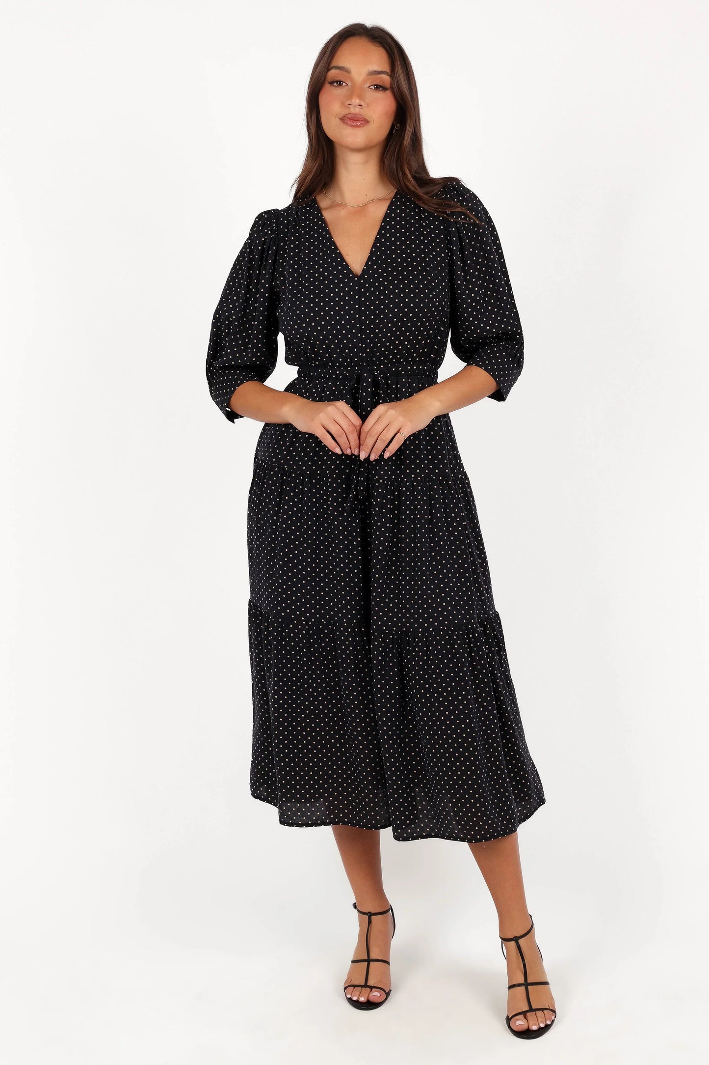 Moscow Midi Dress Black Polka Dot
