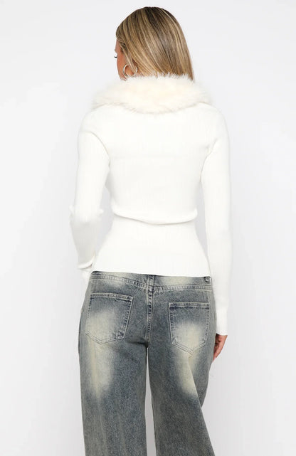All Bundled Up Knit Cardigan Snow White