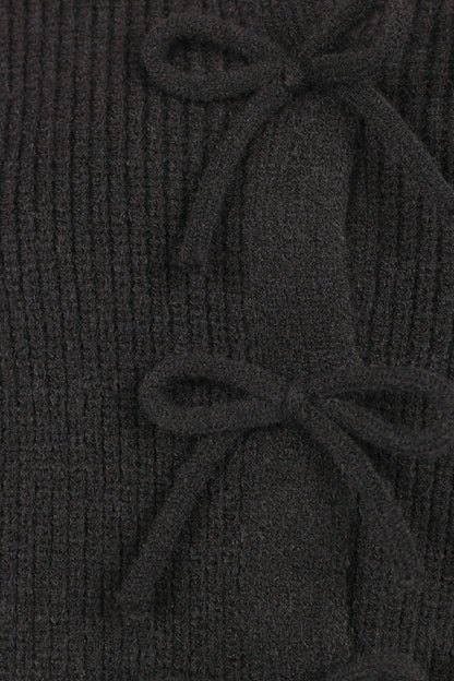 Wilde Bow Front Cardigan Black