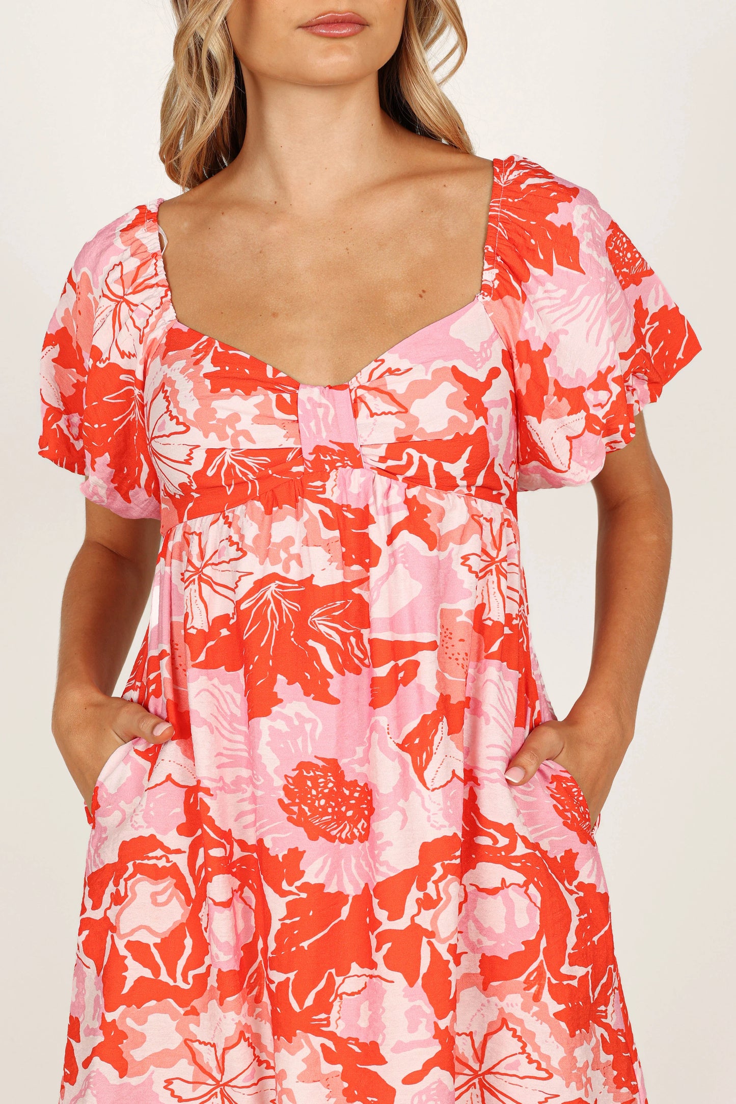 Maggie Mini Dress Pink Red Floral