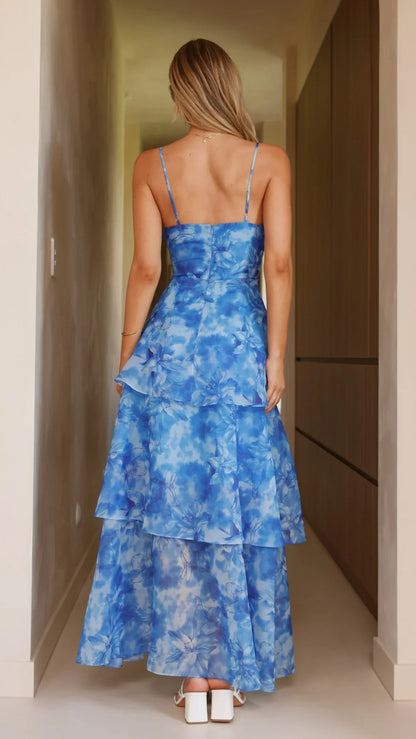 Kelli Maxi Dress Blue Floral