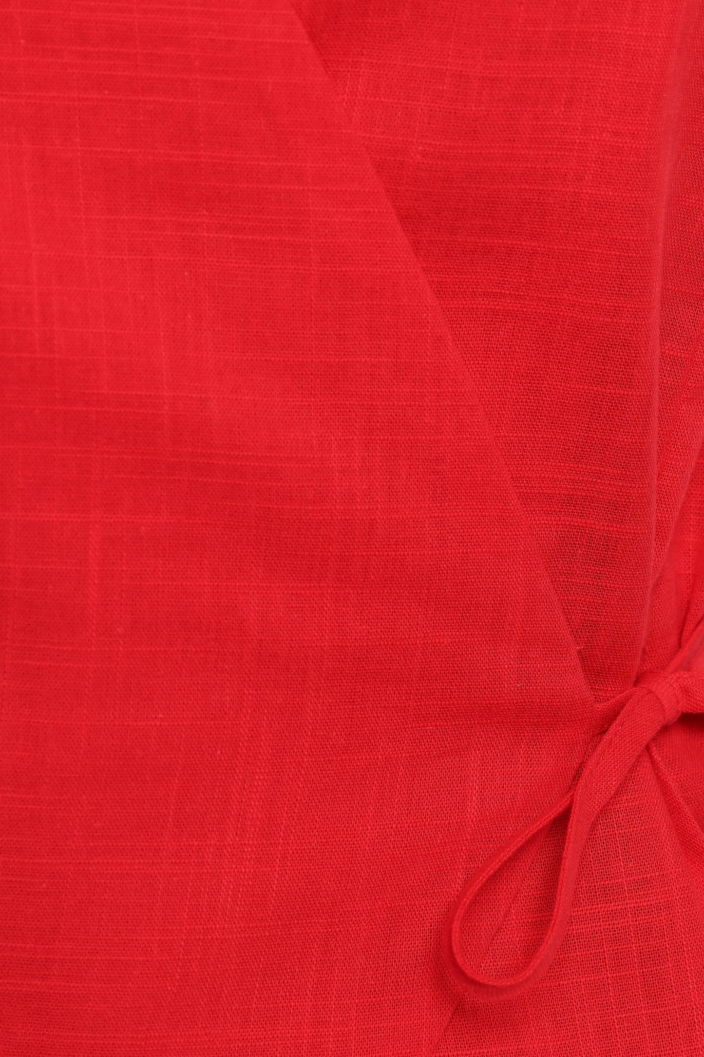 Vanni Wrap Front Linen Top Red