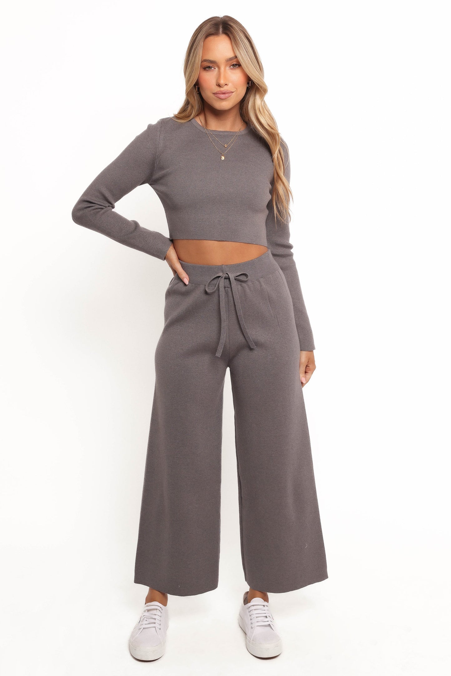 Ayers Long Sleeve Set Charcoal Grey