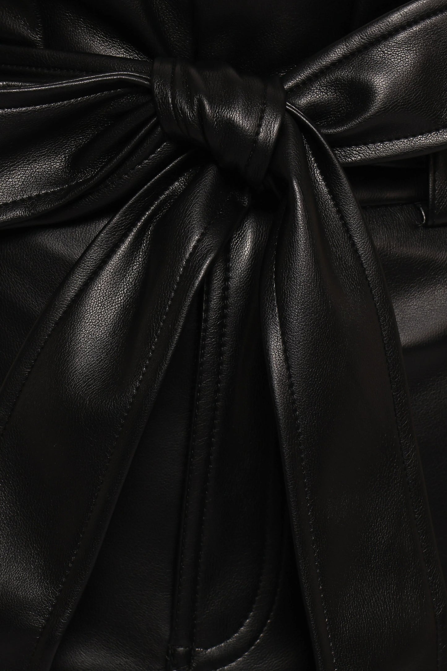 Franka Faux Leather Midi Skirt Black