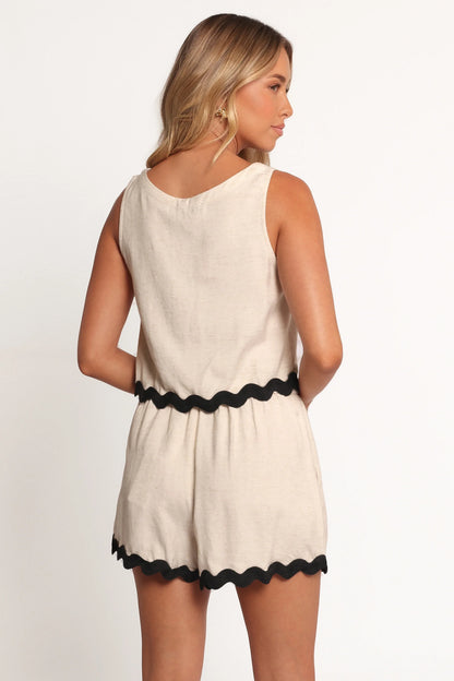 Katy Short Set Cream Black