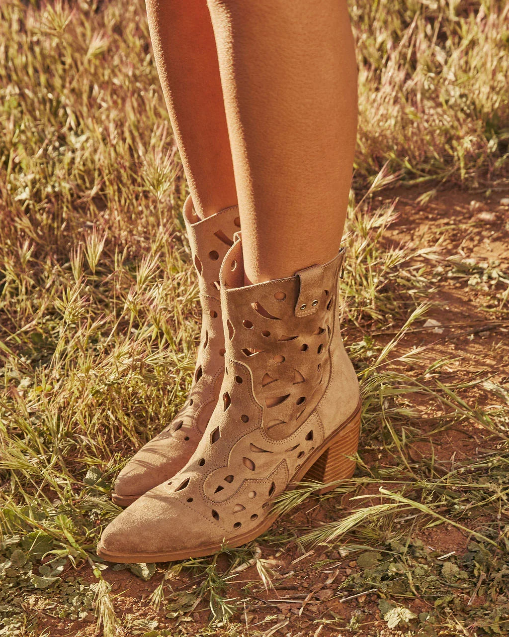 Dusty Ember Laser Cut Western Booties