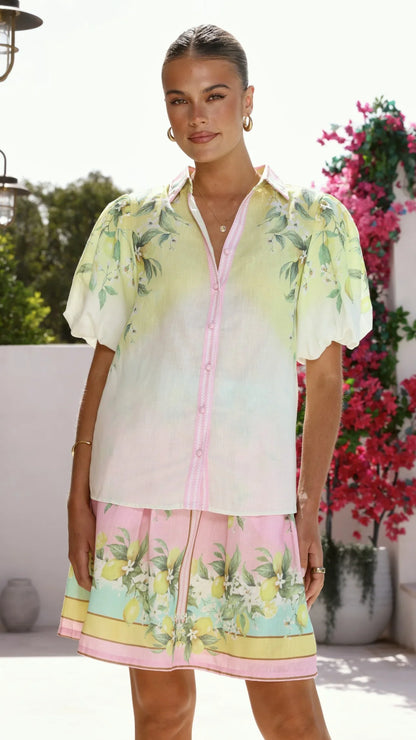 Verena Button Up Shirt Rosé Lemonade