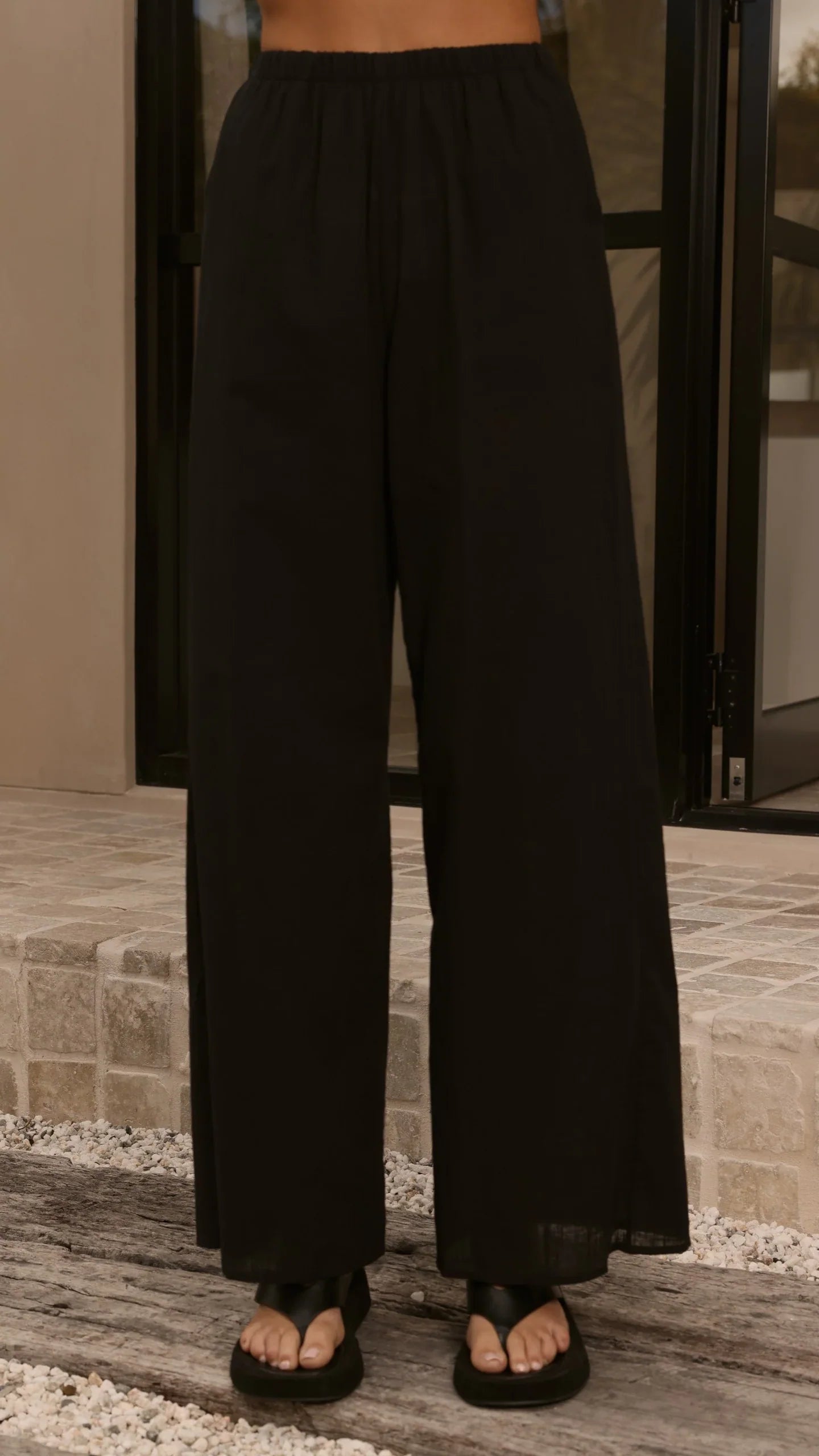 Maison Strapless Top Pants Set Black