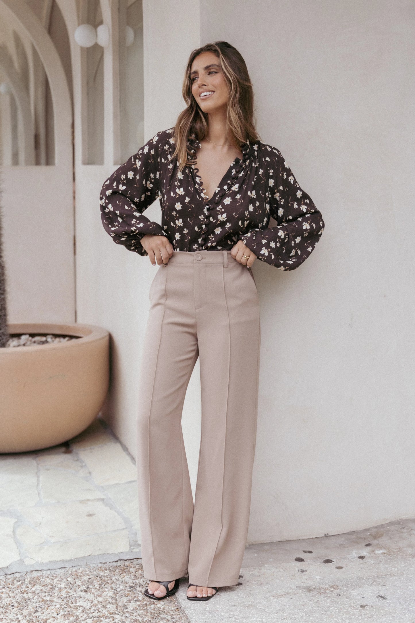 Marni Top Brown Ditsy