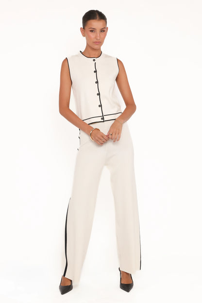 Jules Knitted Pant Set White