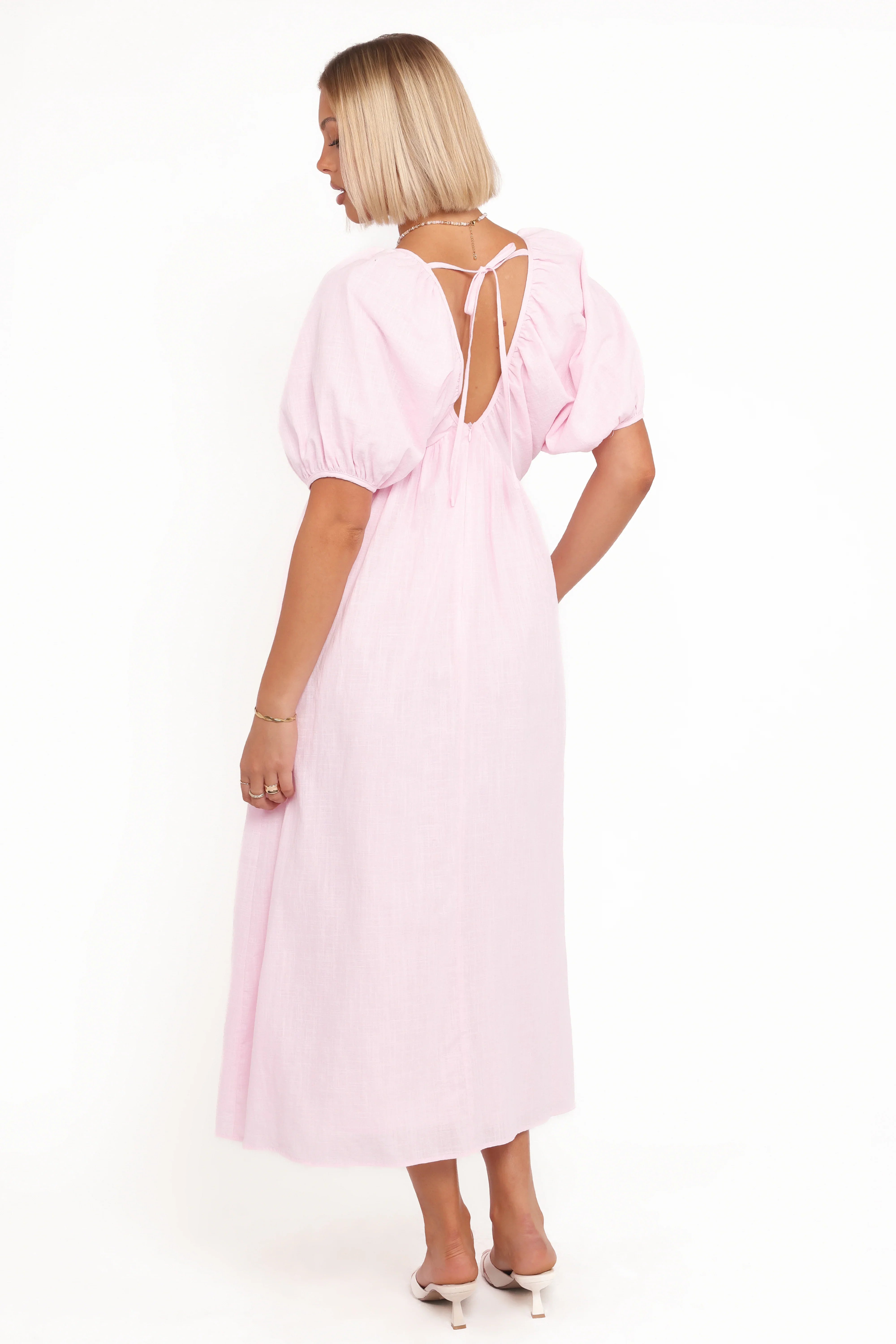 Sullivan Puff Sleeve Maxi Dress Pink