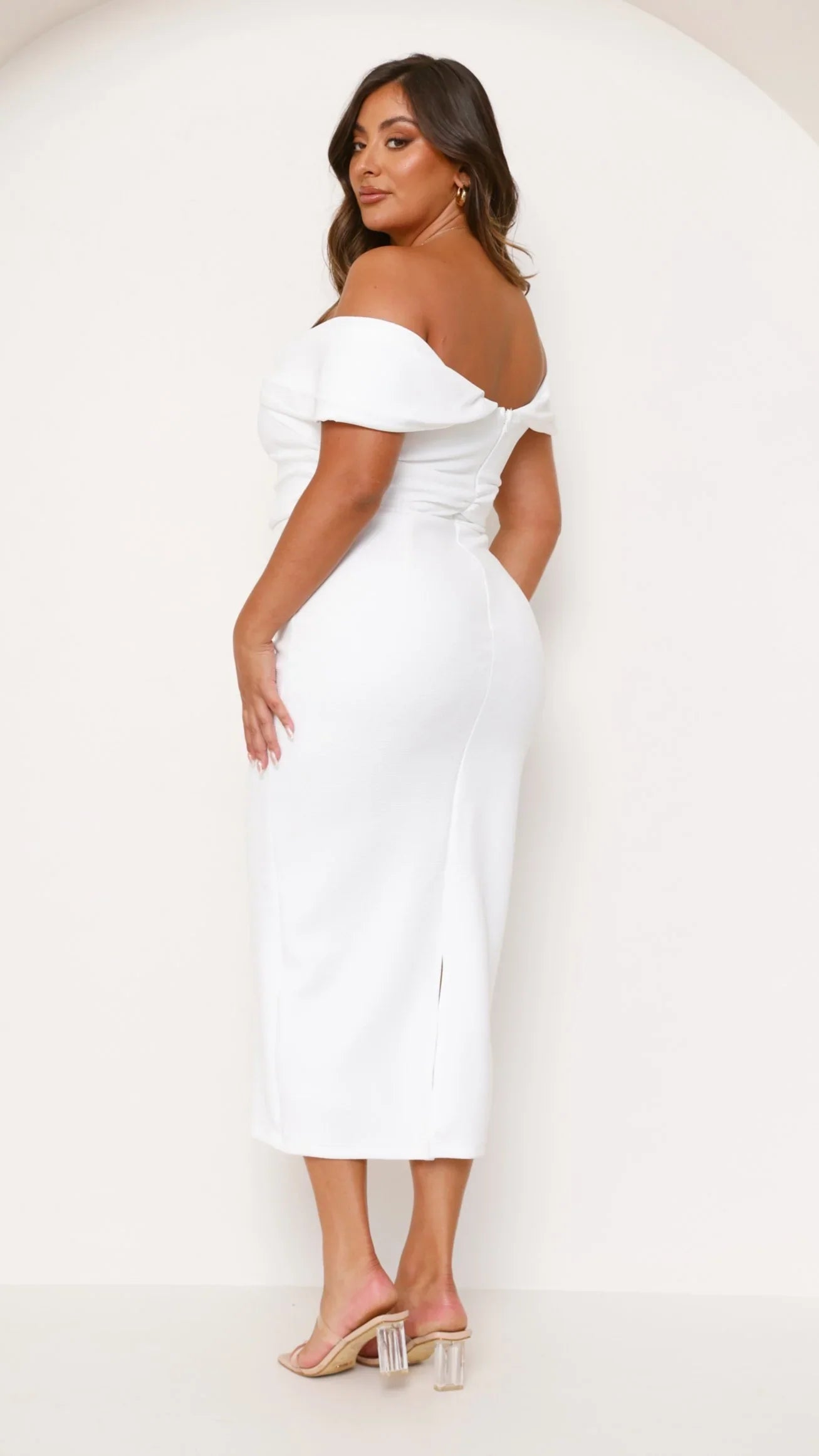 Holly Midi Dress White
