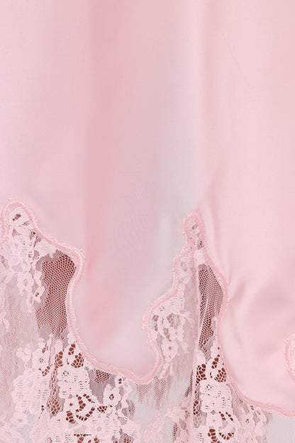 Alira Lace Trim Midi Skirt Pale Pink