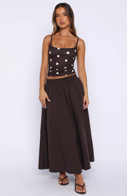 Lost In Your Love Maxi Skirt Chocolate