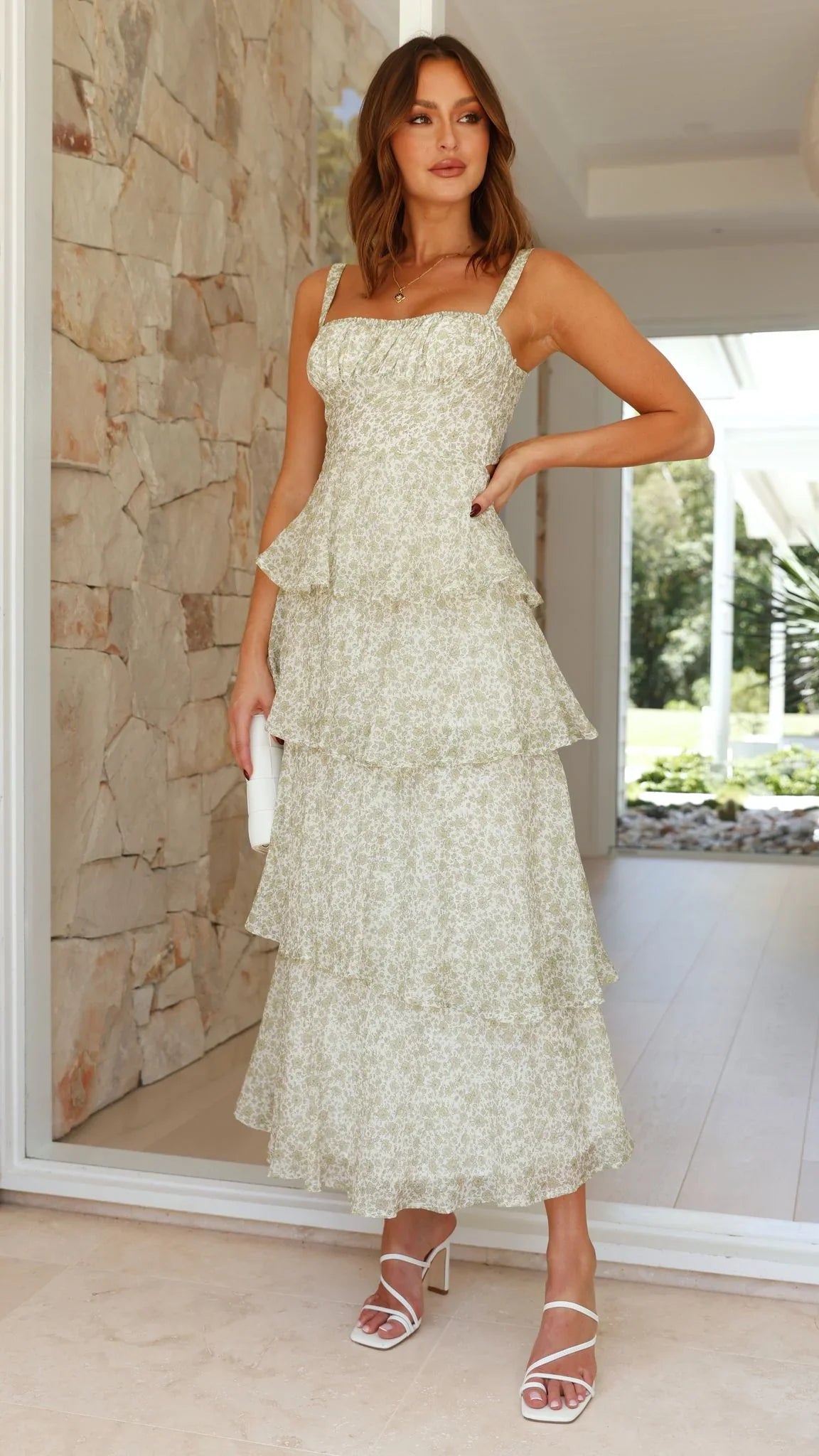 Page Maxi Dress Green Floral