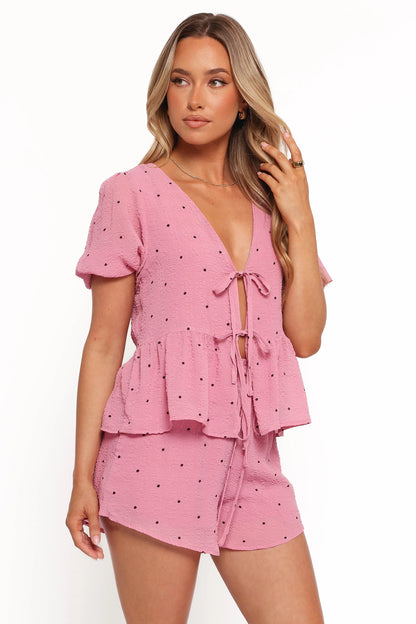Nala Shorts Pink Polka Dot