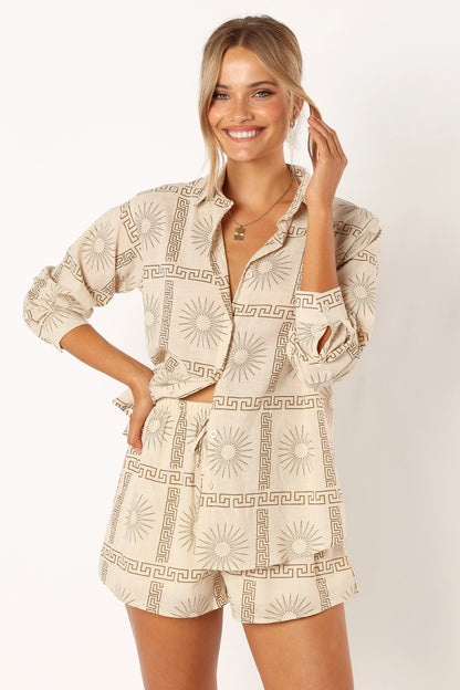 Penny Short Set Beige Print