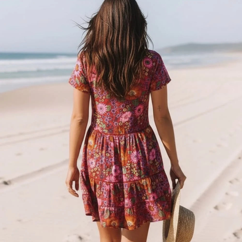 Vintage Daisy Floral Mini Dress