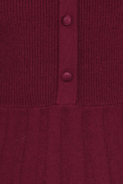 Darlina Long Sleeve Mini Dress Burgundy