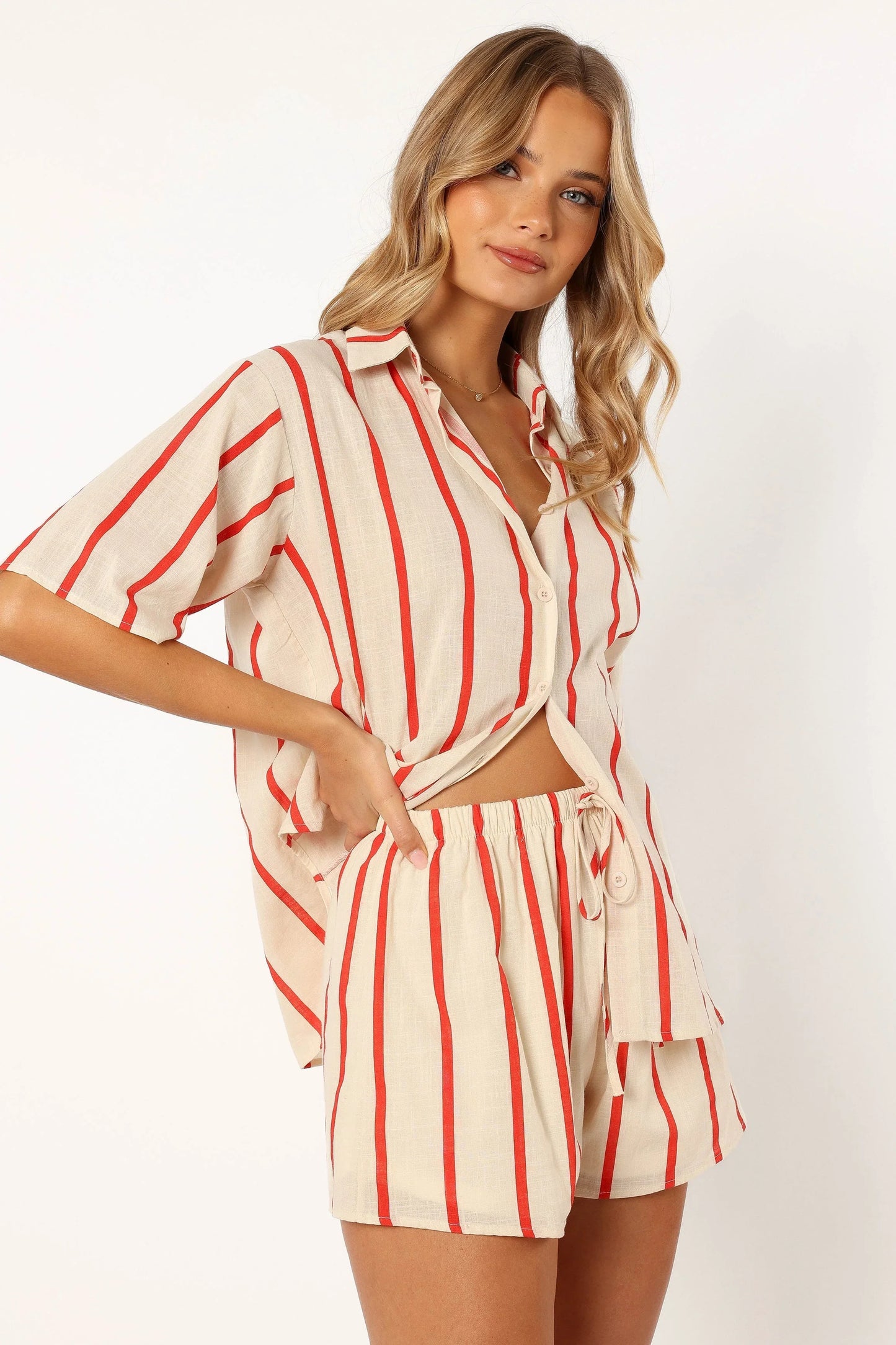 Myles Short Set Red Stripe