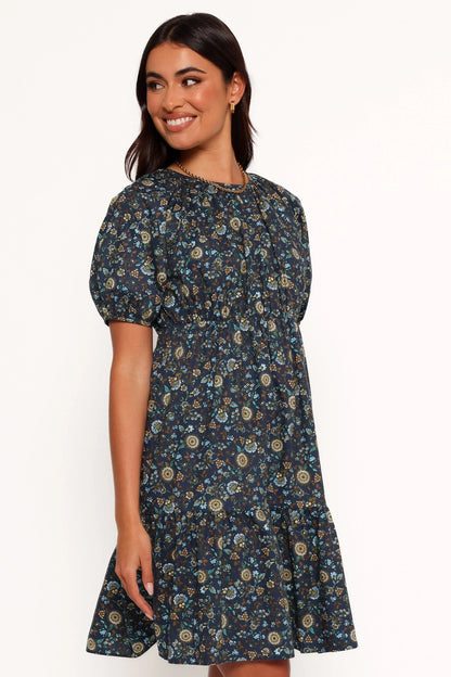 Tasmin Midi Dress Blue Floral