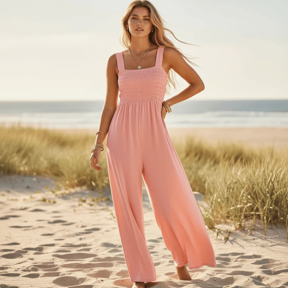 Boho Sleeveless Loose Wide Leg Romper Jumpsuit