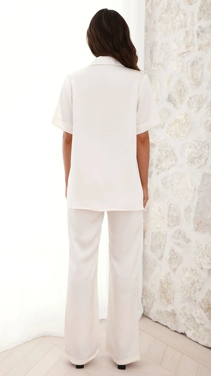 Imogen Button Pants Cream