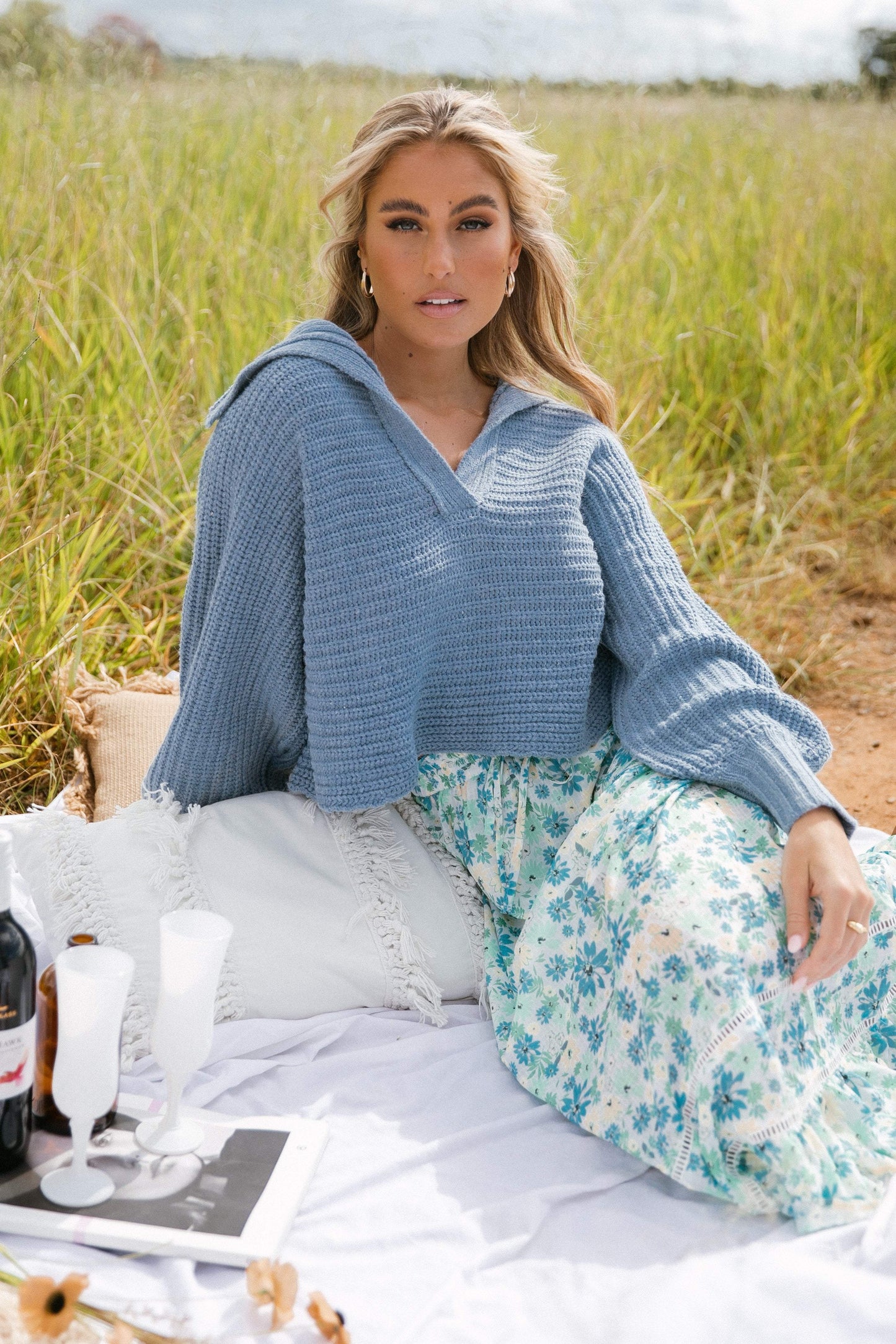Declan Knit Sweater Blue