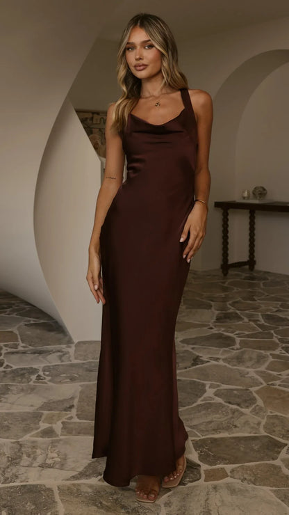 Eva Maxi Dress Chocolate