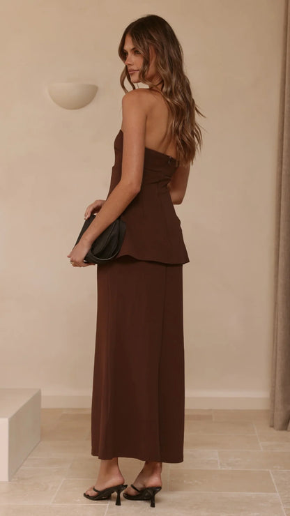 Aaliyah Maxi Dress Chocolate