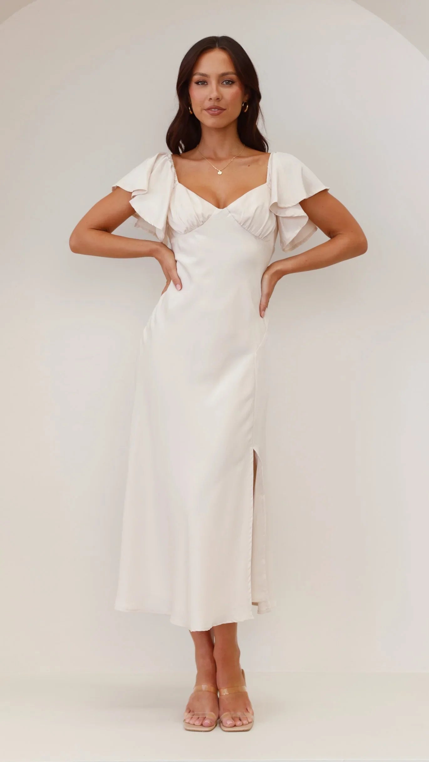 Louisa Midi Dress Ivory