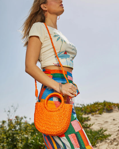 Valencia Small Rounded Straw Tote