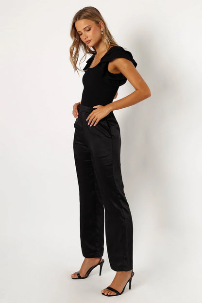 Novalee Satin Pant Black