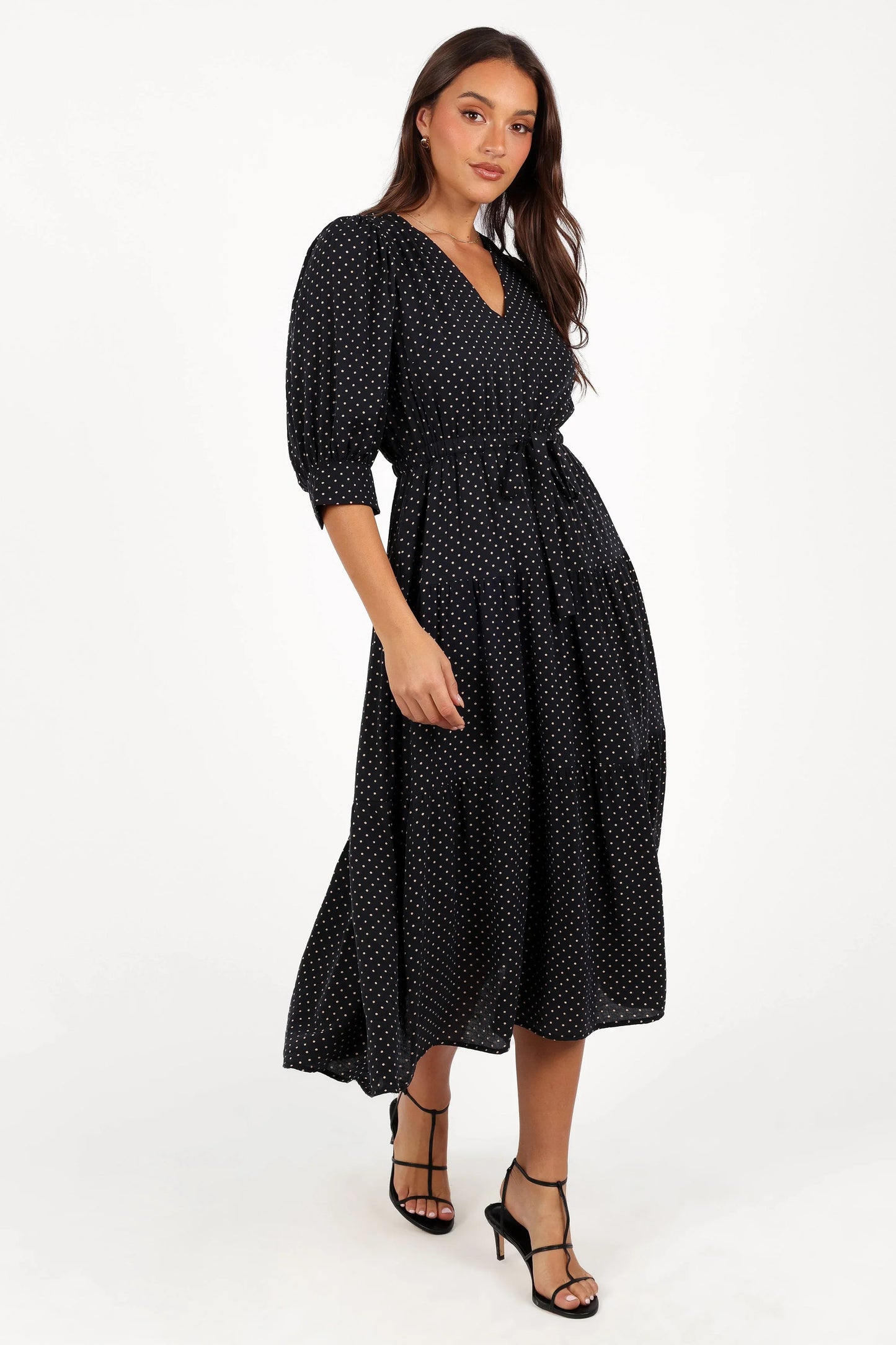 Moscow Midi Dress Black Polka Dot
