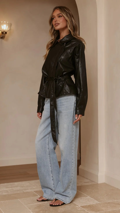Marzia Tie Waist Jacket Black