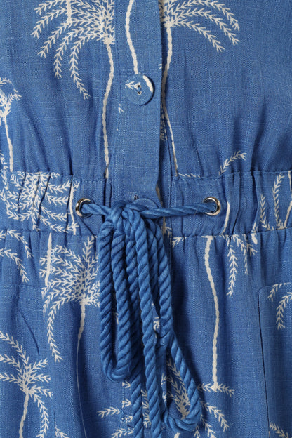 Gina Romper Blue Print