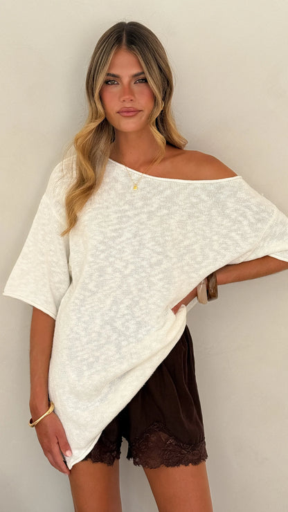 Keisha Off The Shoulder Top White