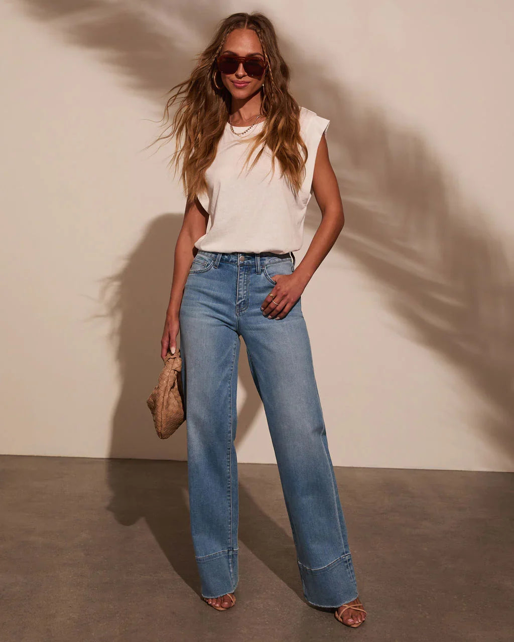 Lauren Super Stretch High Rise Wide Leg Jeans