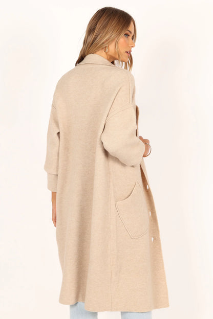 Ivy Button Front Coatigan Oatmeal