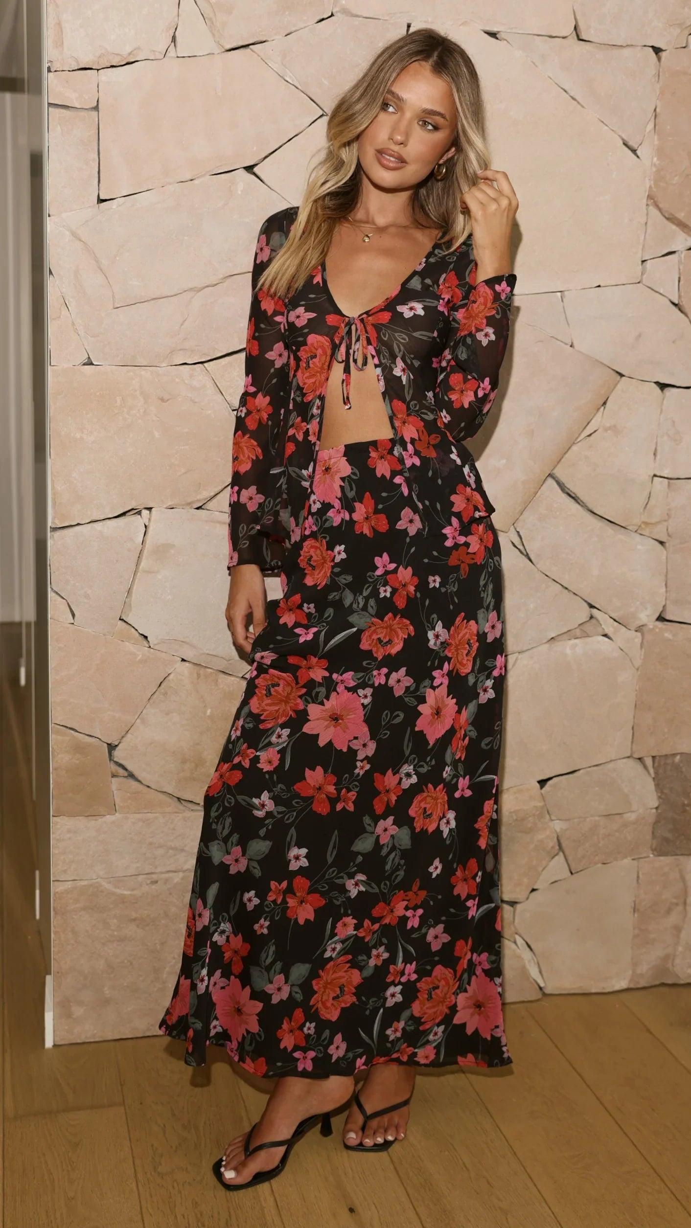 Flo Maxi Skirt Dark Floral