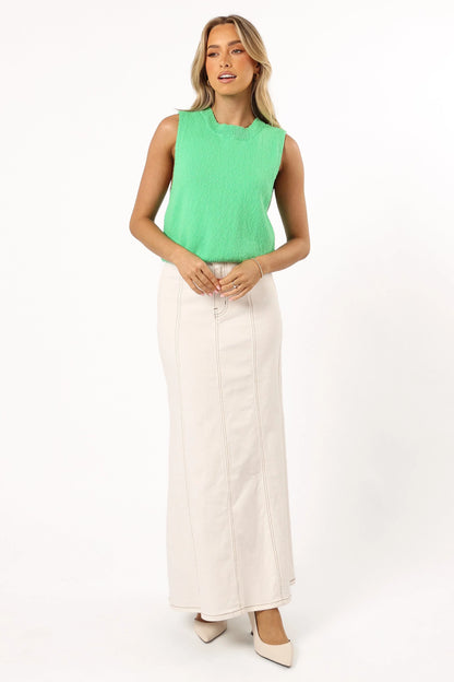 Cece Open Back Top Green